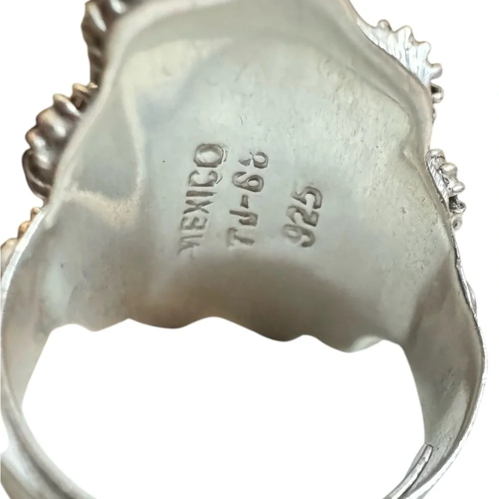 Sterling Silver TAXCO Lapis Lazuli Poison Ring (7-10)